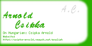arnold csipka business card